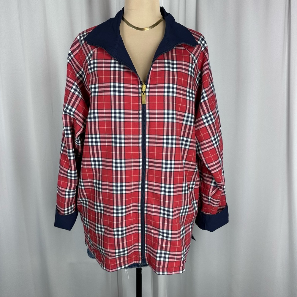 NWOT KORET Country Club Reversible Jacket Sz M Navy Blue/McGregor Plaid - Picture 5 of 15